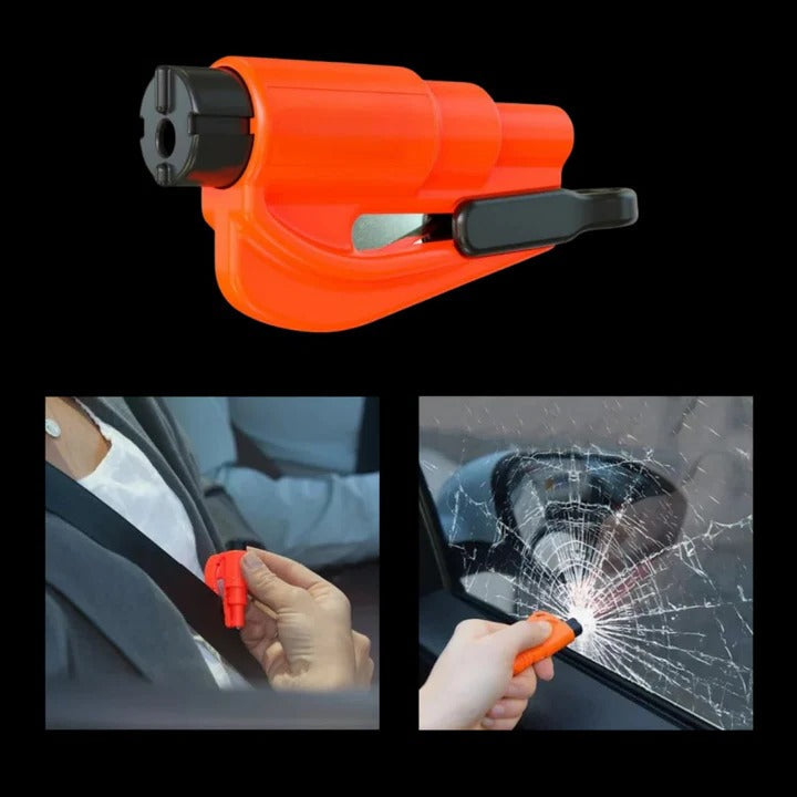 Praktisches 2-in-1 Sicherheitswerkzeug für Autos mit Glasbrecher