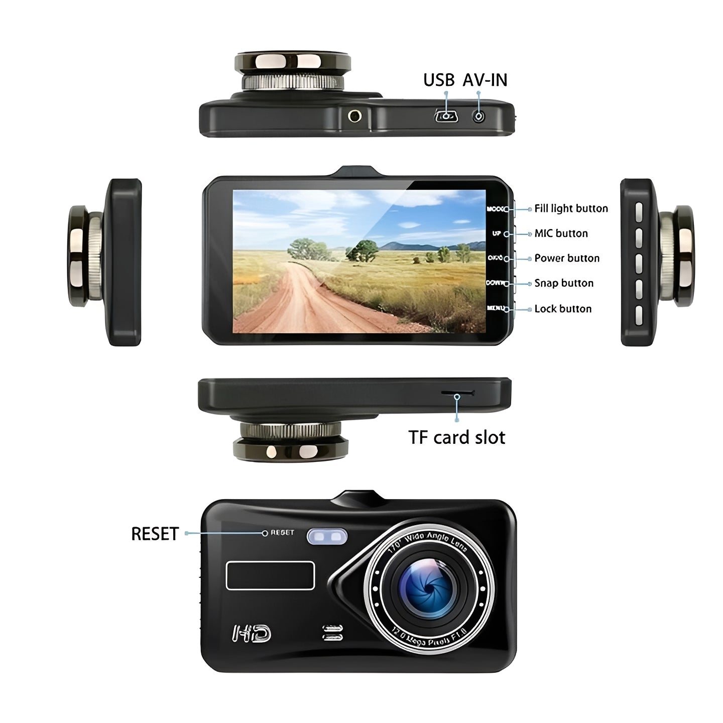 Doppelte Fahrzeugkamera mit 1080P Aufzeichnung
