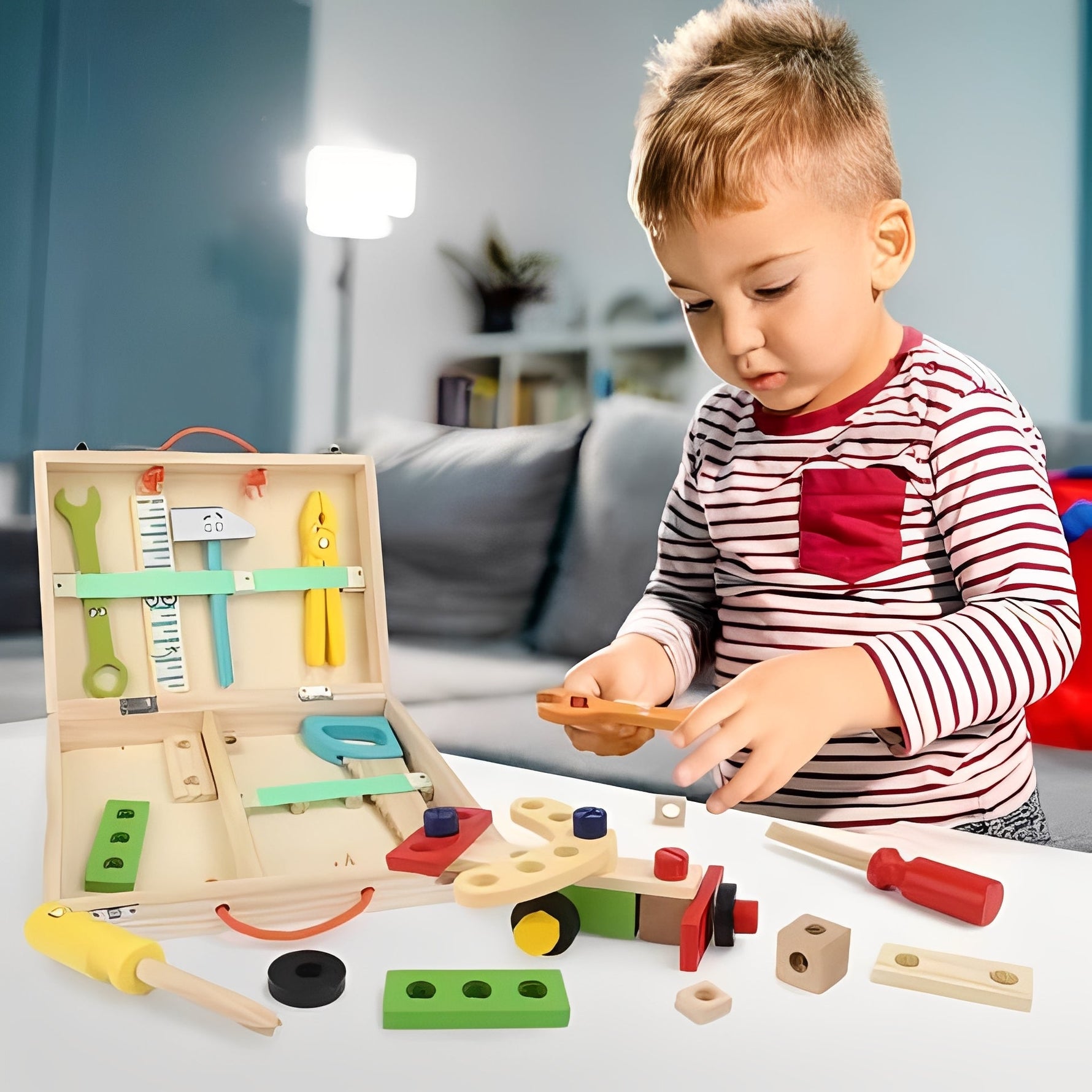 Spielerisches Werkzeugset für junge Entdecker mit Aufbewahrungsbox