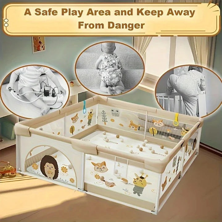 Kompakter Baby-Spielbereich mit geschütztem Design