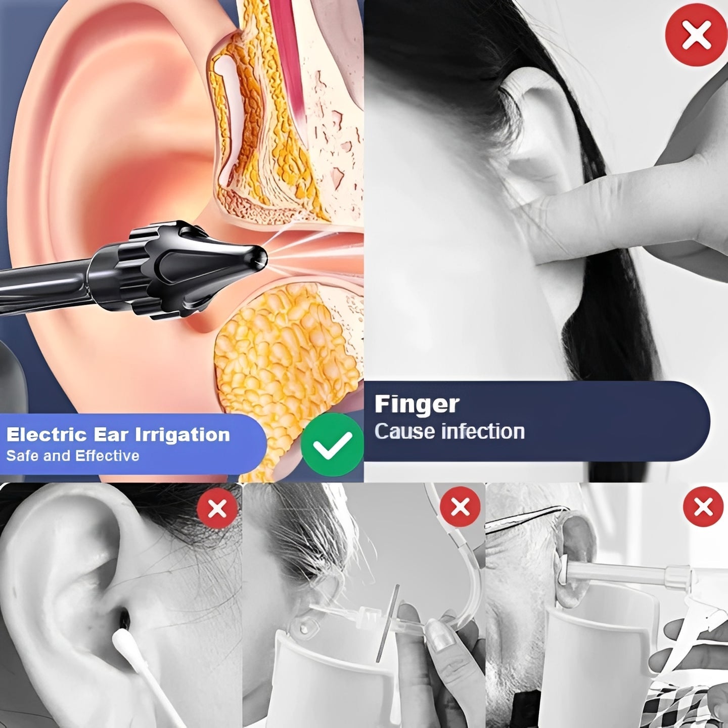 Wasserbasiertes, USB-aufladbares Ohrspülgerät