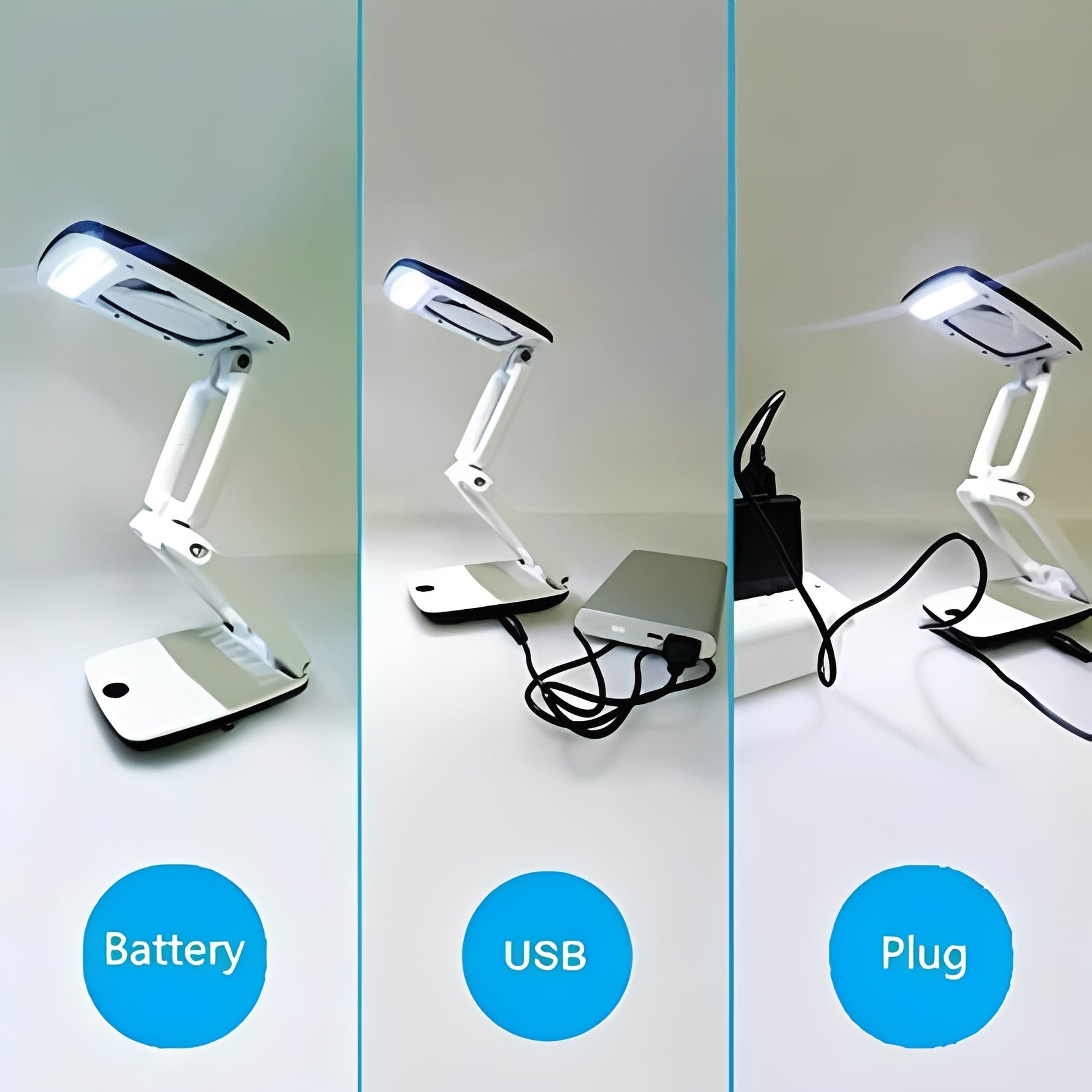 Verstellbare Stehlampe mit Großem Vergrößerungsglas und LEDs