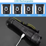 Wiederaufladbare LED-Taschenlampe mit einstellbarem Lichtstrahl