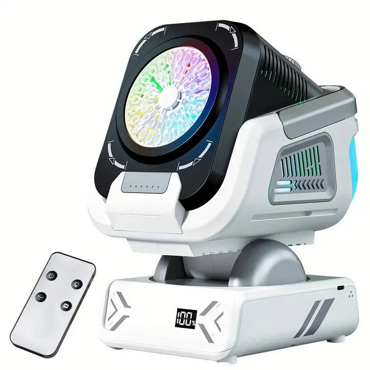 Seifenblasenmaschine mit LED-Beleuchtung und Drehbasis