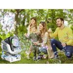Seifenblasenmaschine mit LED-Beleuchtung und Drehbasis