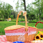 Eleganter Picknickkorb aus Weide mit Abnehmbarer Baumwollauskleidung