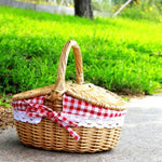 Eleganter Picknickkorb aus Weide mit Abnehmbarer Baumwollauskleidung