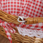 Eleganter Picknickkorb aus Weide mit Abnehmbarer Baumwollauskleidung