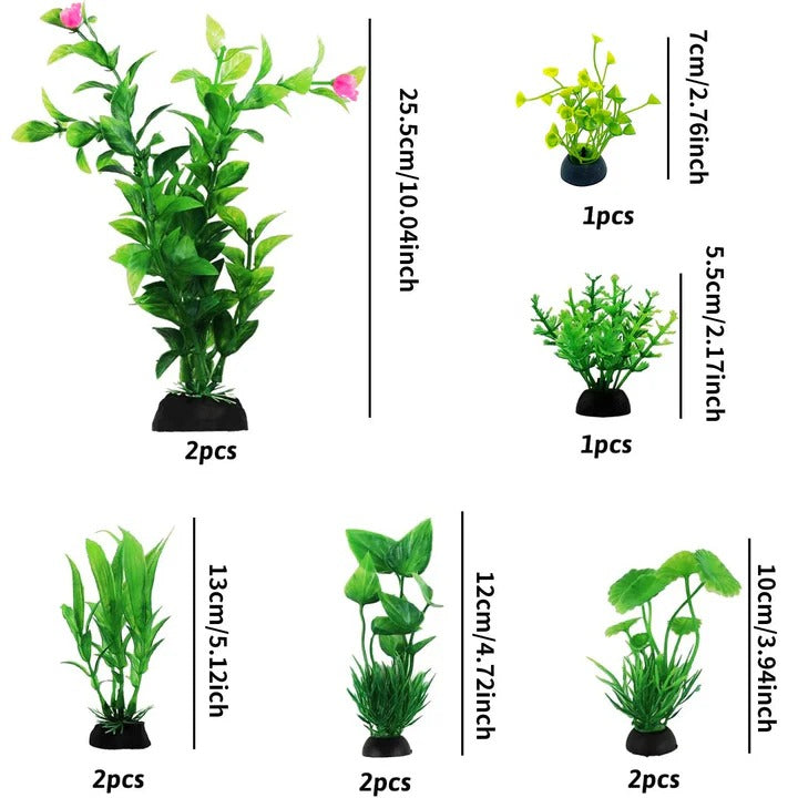 Dekorative Kunstpflanzen für Aquarien, 10 Stück