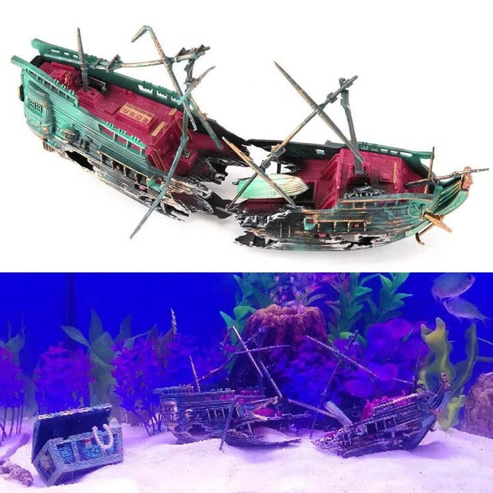 Versunkene Schiffswrack-Dekoration für Aquarien