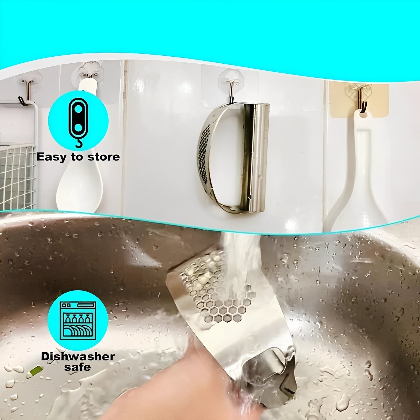 Edelstahl Knoblauchpresse mit Wippmechanismus für die Küche