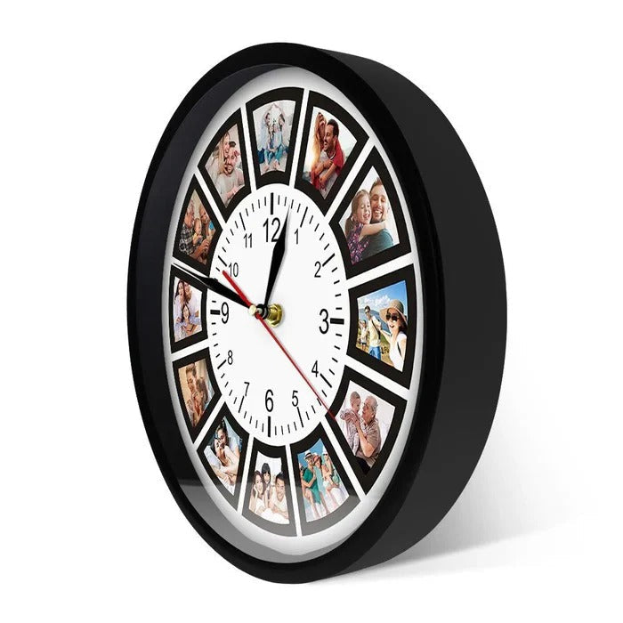 Personalisierbare Wanduhr mit Platz für Ihre Erinnerungen
