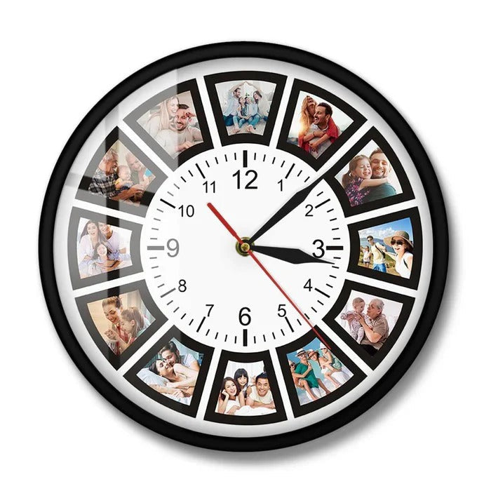 Personalisierbare Wanduhr mit Platz für Ihre Erinnerungen