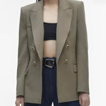 Eleganter Blazer mit V-Ausschnitt und Knopfleiste für Damen