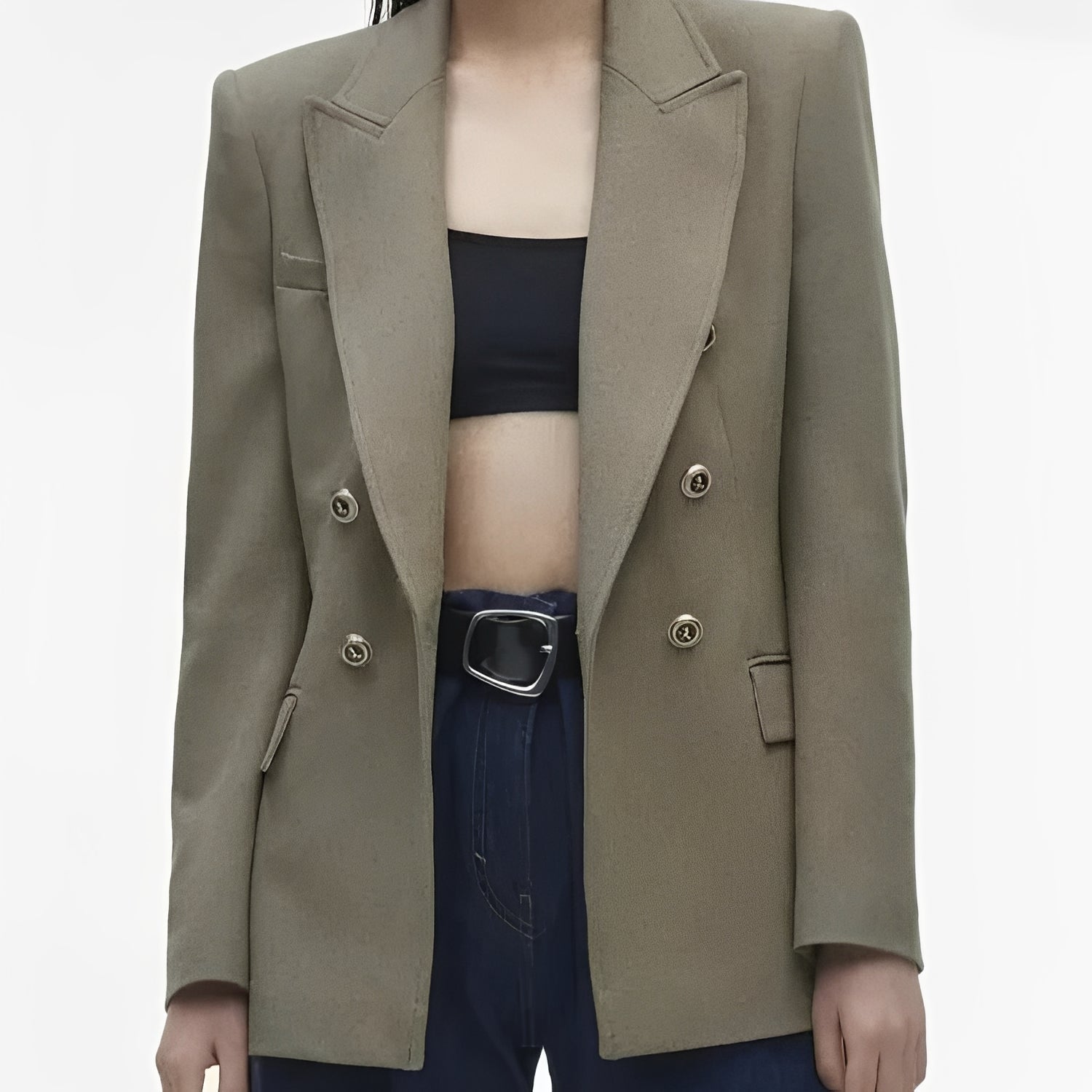 Eleganter Blazer mit V-Ausschnitt und Knopfleiste für Damen