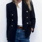 Eleganter Blazer mit V-Ausschnitt und Knopfleiste für Damen
