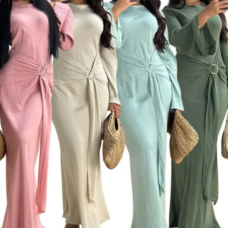 Elegante Abaya für Frauen mit langen Ärmeln und fließendem Schnitt
