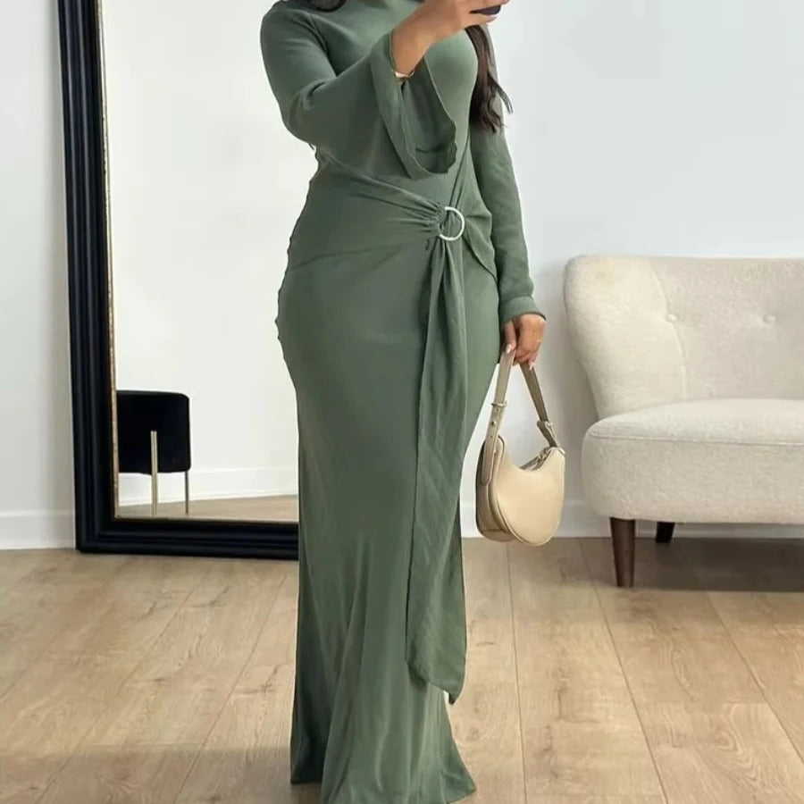 Elegante Abaya für Frauen mit langen Ärmeln und fließendem Schnitt