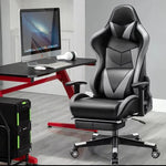 Ergonomischer Gaming-Stuhl mit 180-Grad-Neigung und Verstellbaren Armlehnen