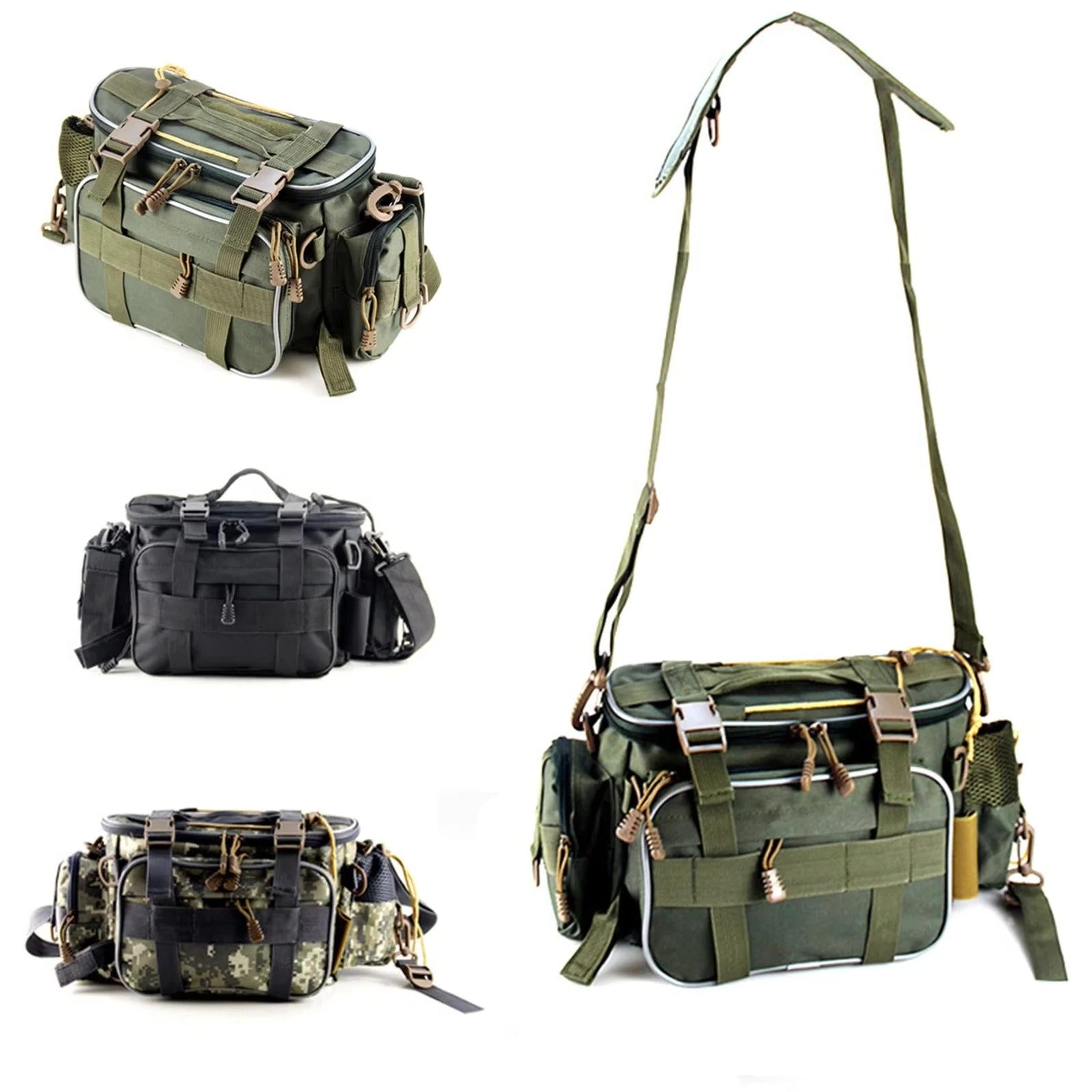 Praktische Angelausrüstungs-Tasche mit Fächern und Tragegurt