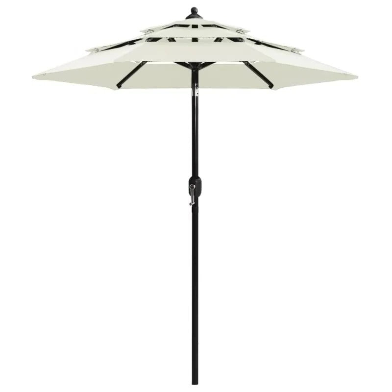 Dreischichtiger Sonnenschirm mit Kurbelfunktion und Aluminiumgestell