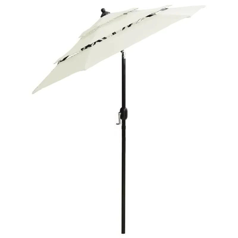 Dreischichtiger Sonnenschirm mit Kurbelfunktion und Aluminiumgestell