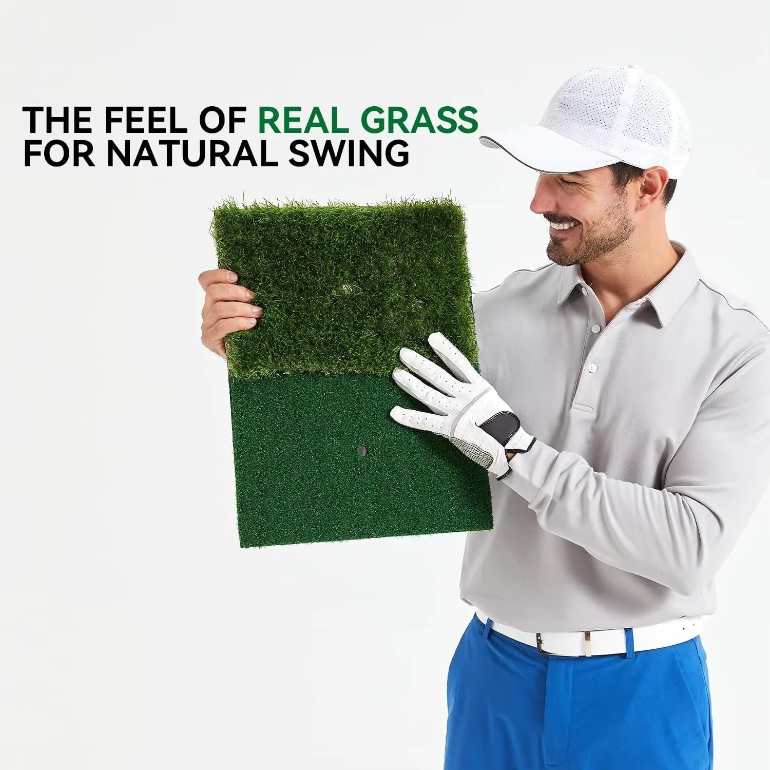 Golf Trainingsmatte mit Tee-Loch für drinnen und draußen