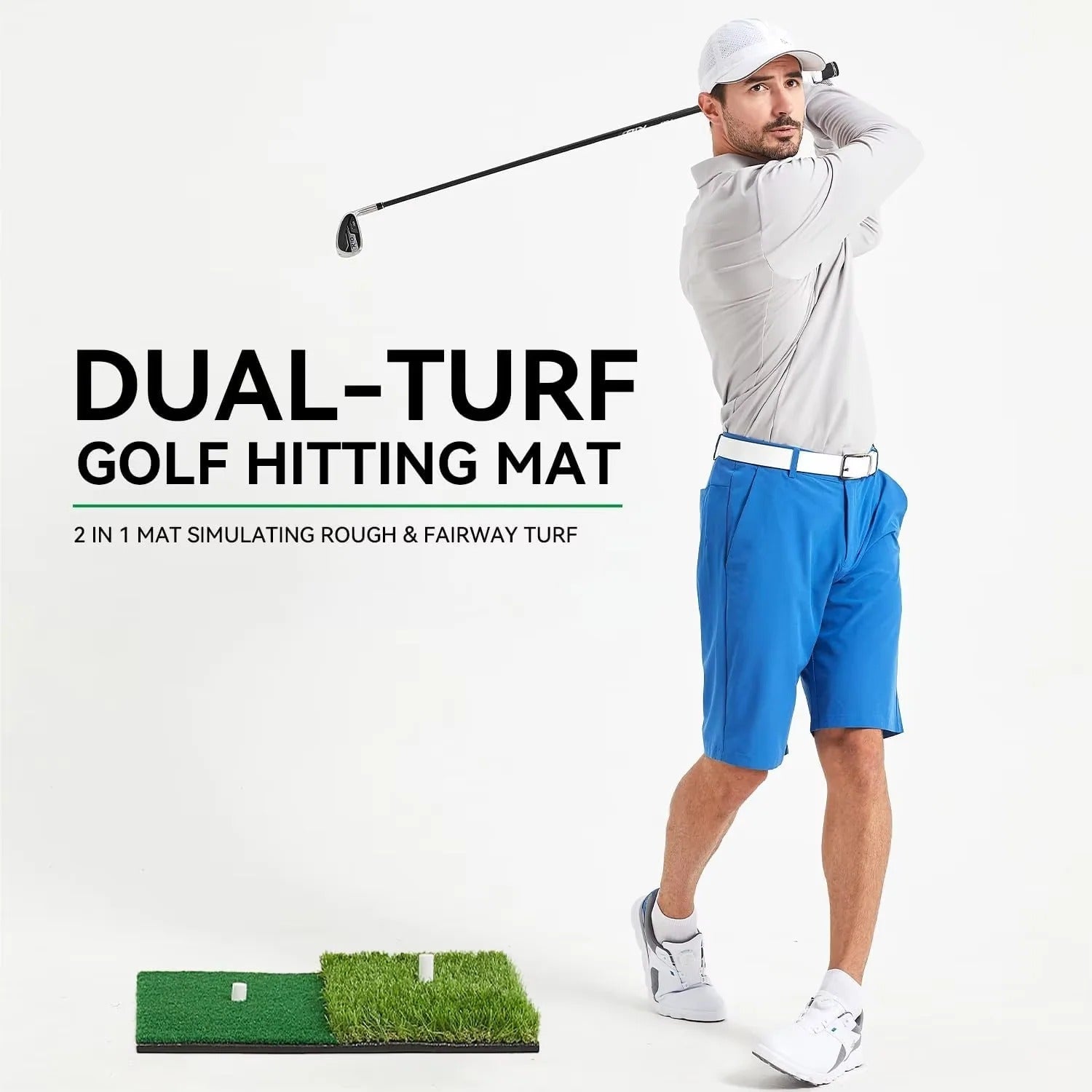 Golf Trainingsmatte mit Tee-Loch für drinnen und draußen