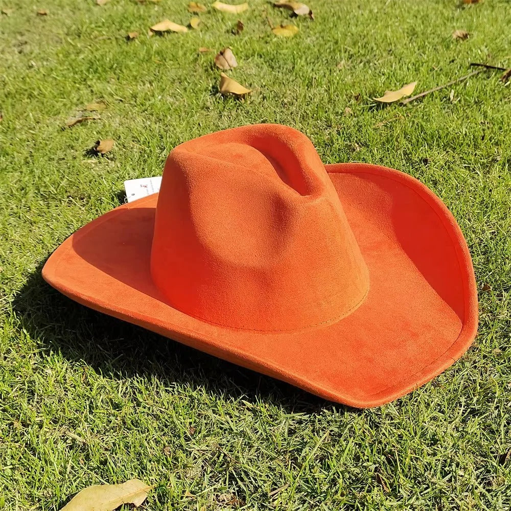 Eleganter Wildleder-Hut für Western-Events mit breiter Krempe