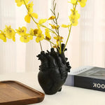 Herzförmige Blumenvase aus nachhaltigem Bambus und Holz