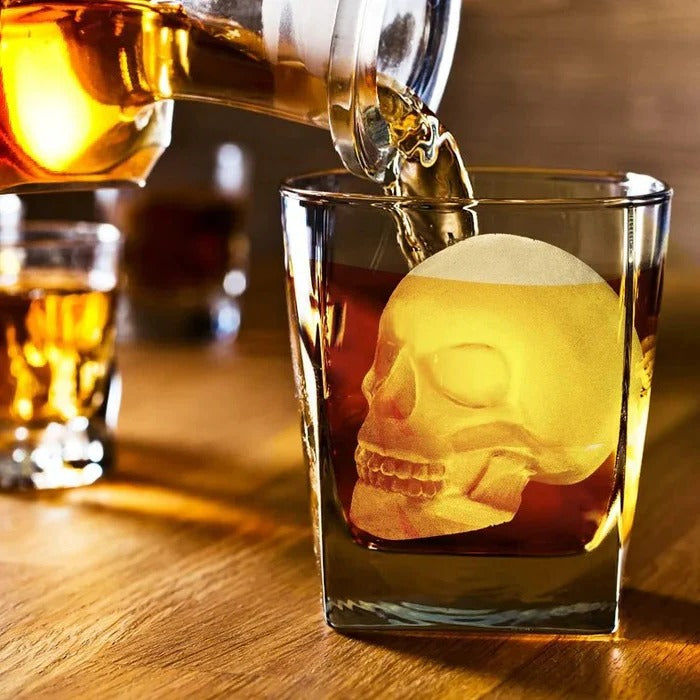 Flexibles Silikon-Eiswürfelform in Totenkopf-Design mit 10 Fächern