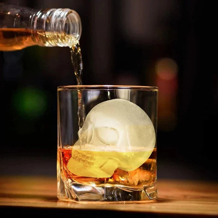 Flexibles Silikon-Eiswürfelform in Totenkopf-Design mit 10 Fächern
