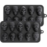Flexibles Silikon-Eiswürfelform in Totenkopf-Design mit 10 Fächern