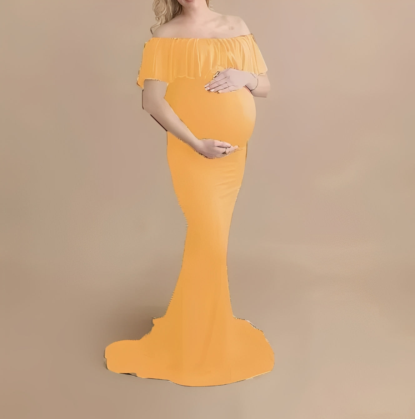 Elegantes Schwangerschafts-Fotodress mit Fließendem Design
