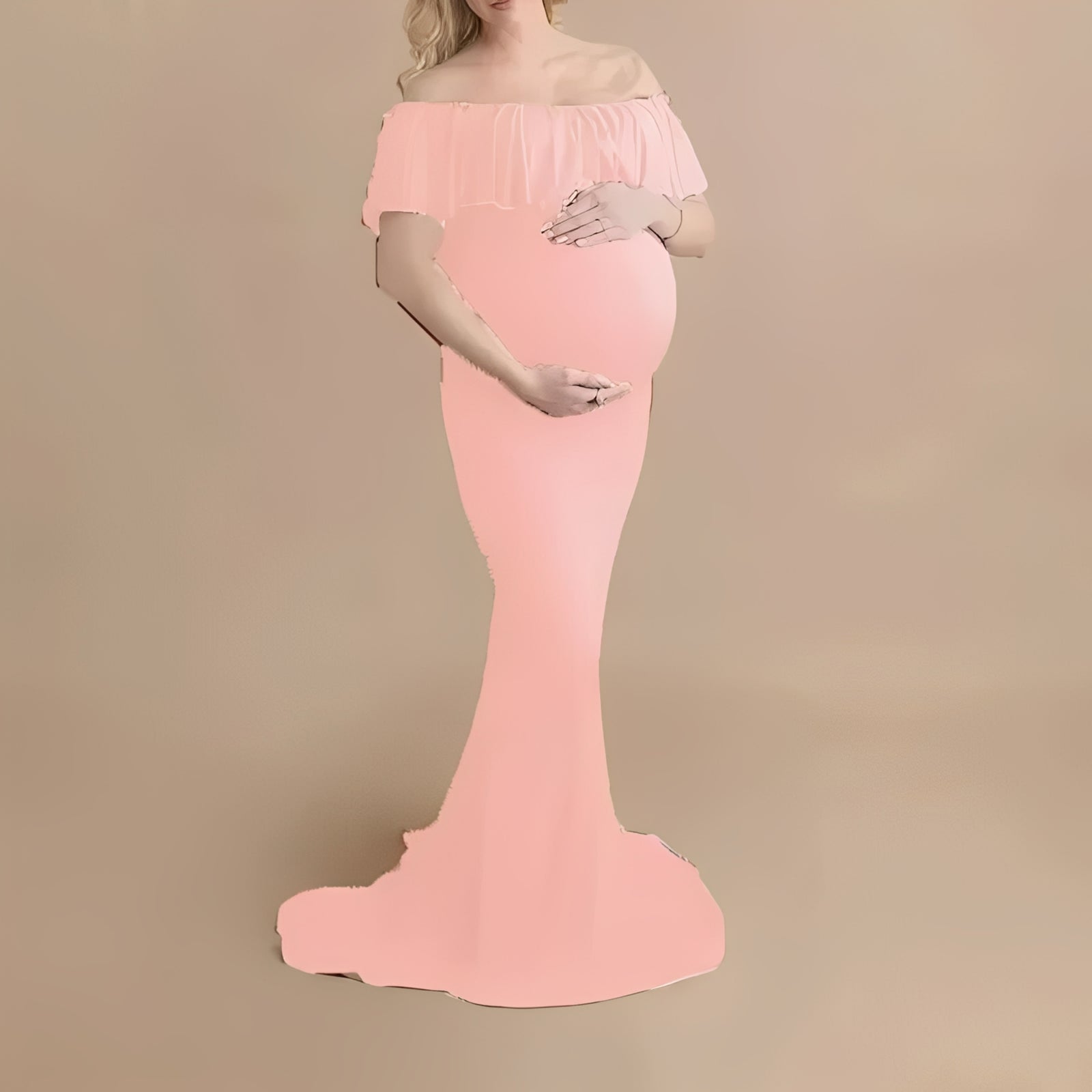 Elegantes Schwangerschafts-Fotodress mit Fließendem Design