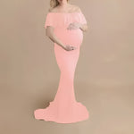 Elegantes Schwangerschafts-Fotoshooting-Kleid mit Fließendem Design