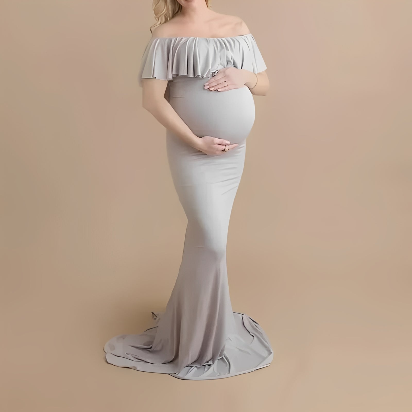 Elegantes Schwangerschafts-Fotodress mit Fließendem Design