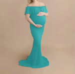 Elegantes Schwangerschafts-Fotoshooting-Kleid mit Fließendem Design