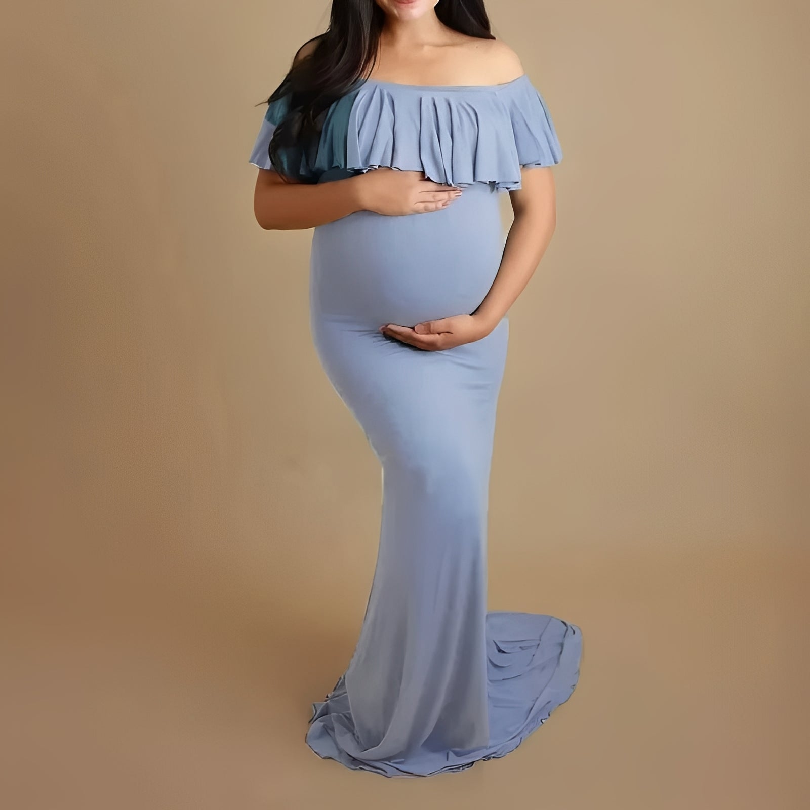 Elegantes Schwangerschafts-Fotodress mit Fließendem Design