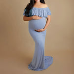 Elegantes Schwangerschafts-Fotoshooting-Kleid mit Fließendem Design