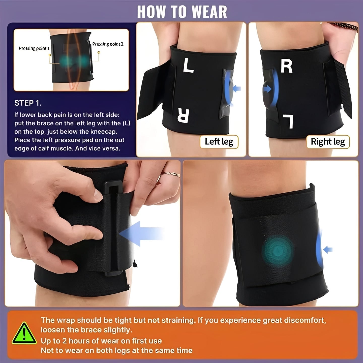 Verstellbare Kompressionsbandage für Ischiasschmerzen