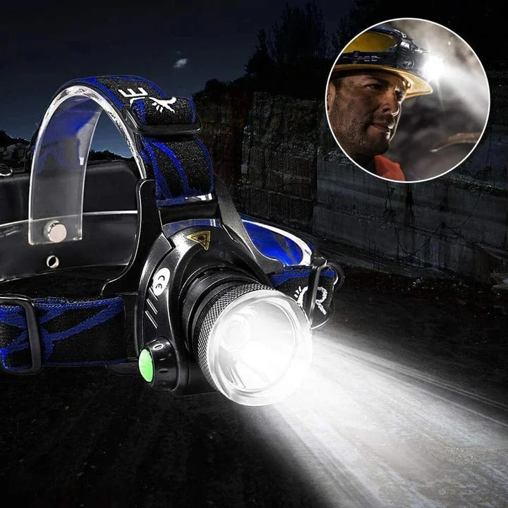 Wiederaufladbare LED Stirnlampe für freihändiges Licht