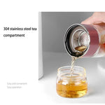 Isolierte Teekanne aus Borosilikatglas mit integriertem Sieb, 430 ml