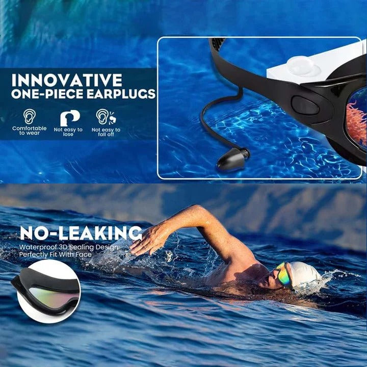 Vielseitige Schwimmbrille mit Anti-Beschlag und Weitwinkel-Objektiv