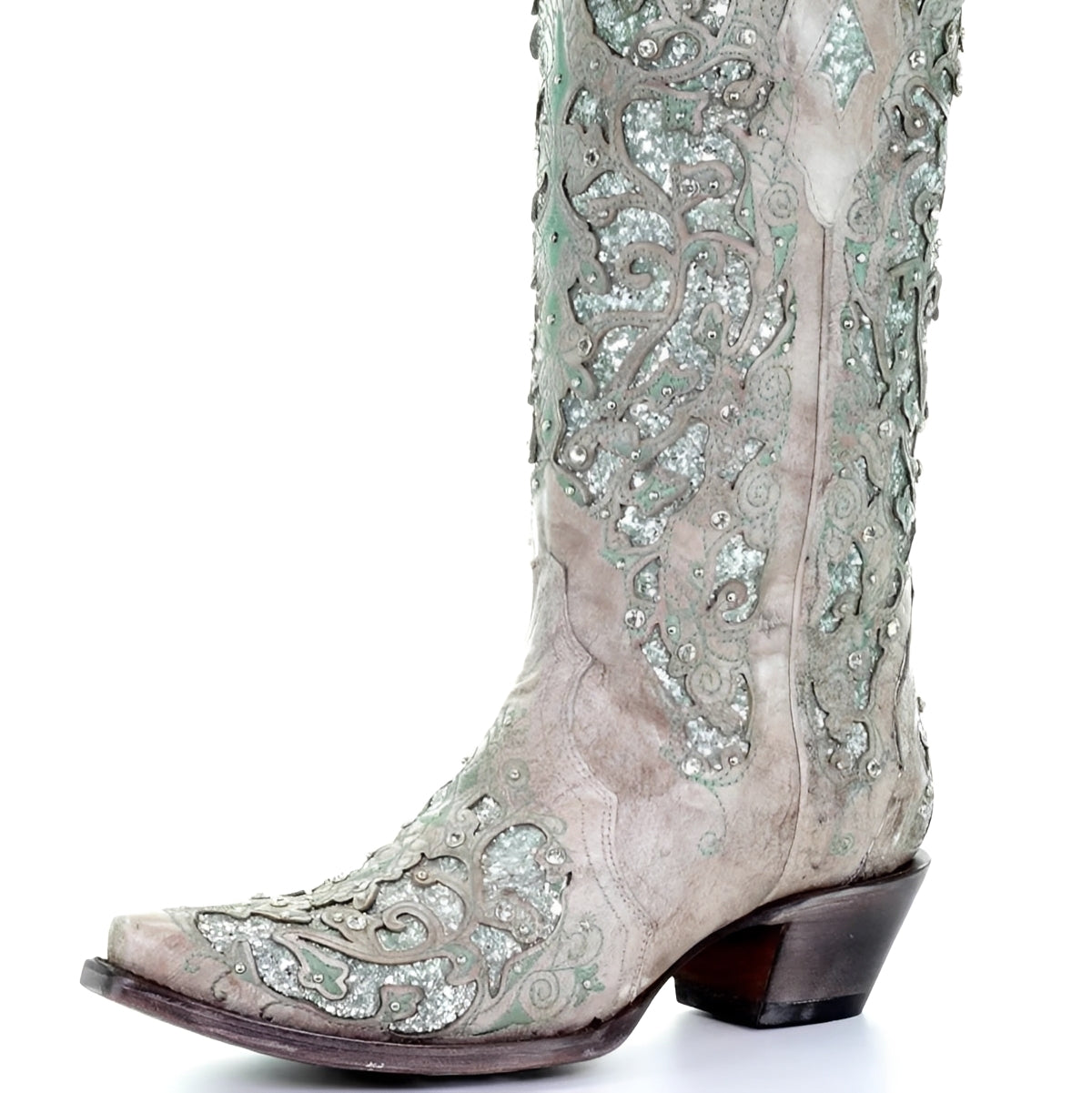 Elegante Stiefel mit Glitzer und Spitzennase für jeden Anlass
