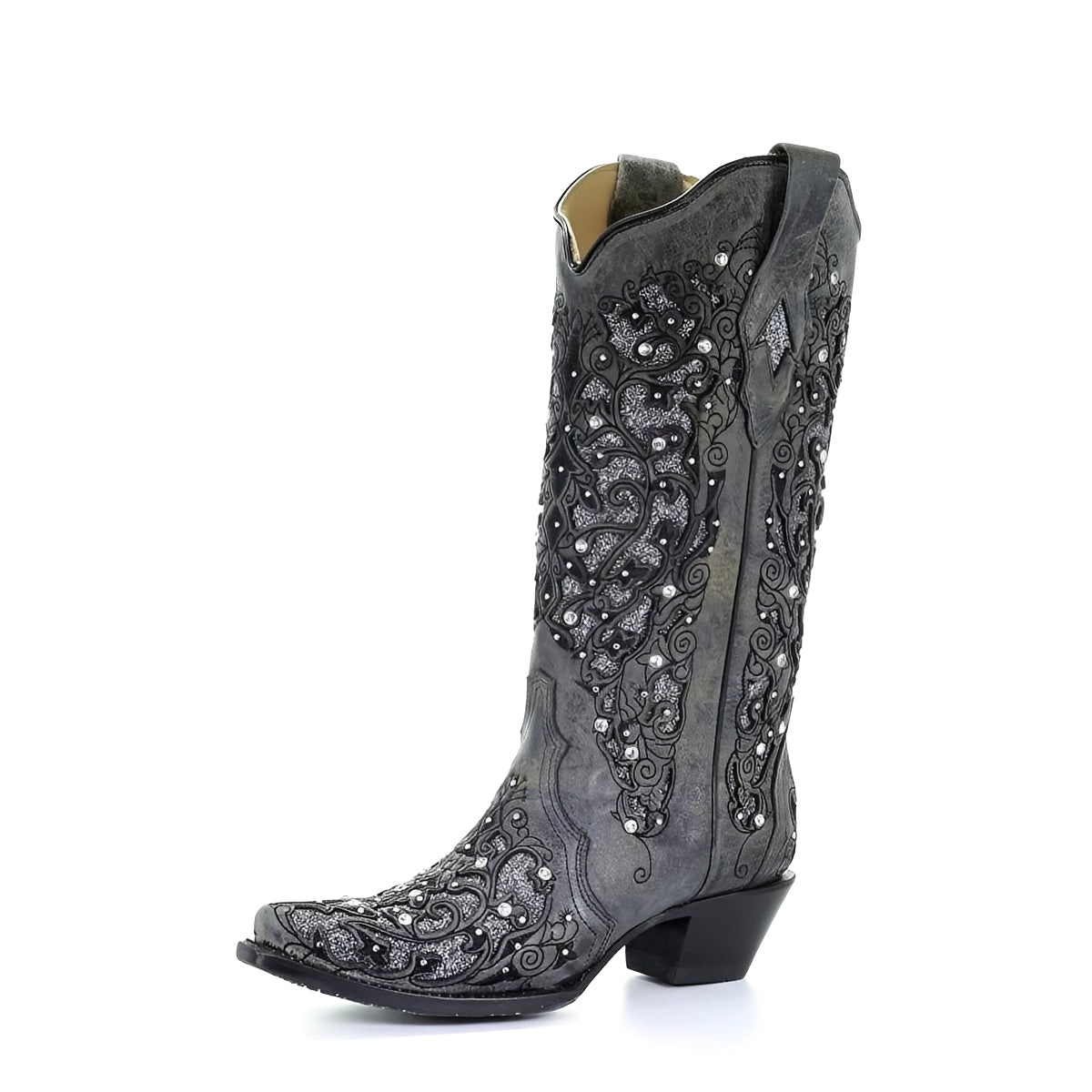 Elegante Stiefel mit Glitzer und Spitzennase für jeden Anlass