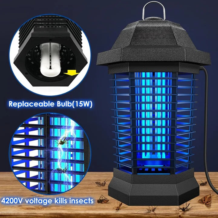 Elektronischer Insektenvernichter mit UV-Licht und Auffangschale