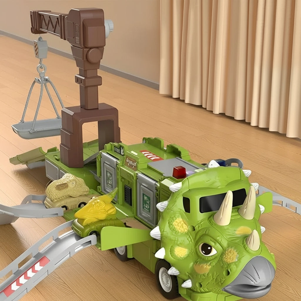 Dino-Abenteuer: 2-in-1 Spielzeug-Lkw mit Licht und Sound
