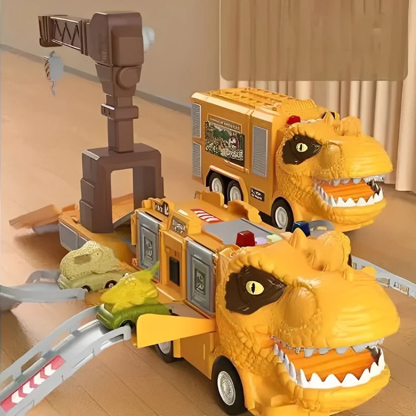 Dino-Abenteuer: 2-in-1 Spielzeug-Lkw mit Licht und Sound