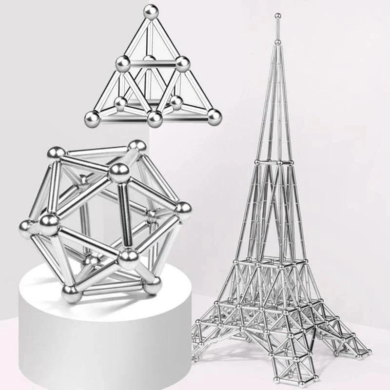 Magnetisches Konstruktionsspielzeug mit flexiblen Verbindungsstäben